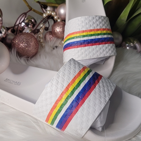 Women's Gilmore Rainbow Pride Pool Slidesize9 - Picture 2 of 12